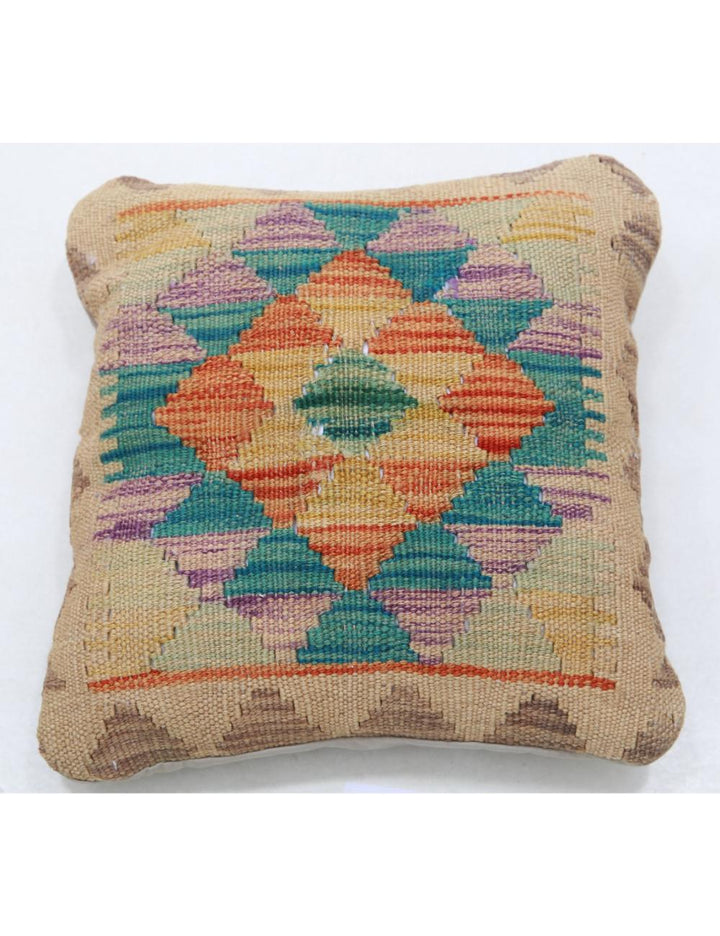 Afghan Tribal Pillow 1' 5" x 1' 5" Hand-Woven