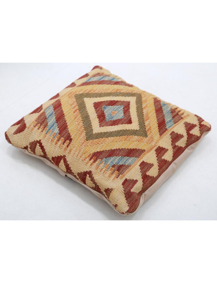 Hand Woven Tribal  Wool Pillow 1' 5" x 1' 5" - No. AT40299