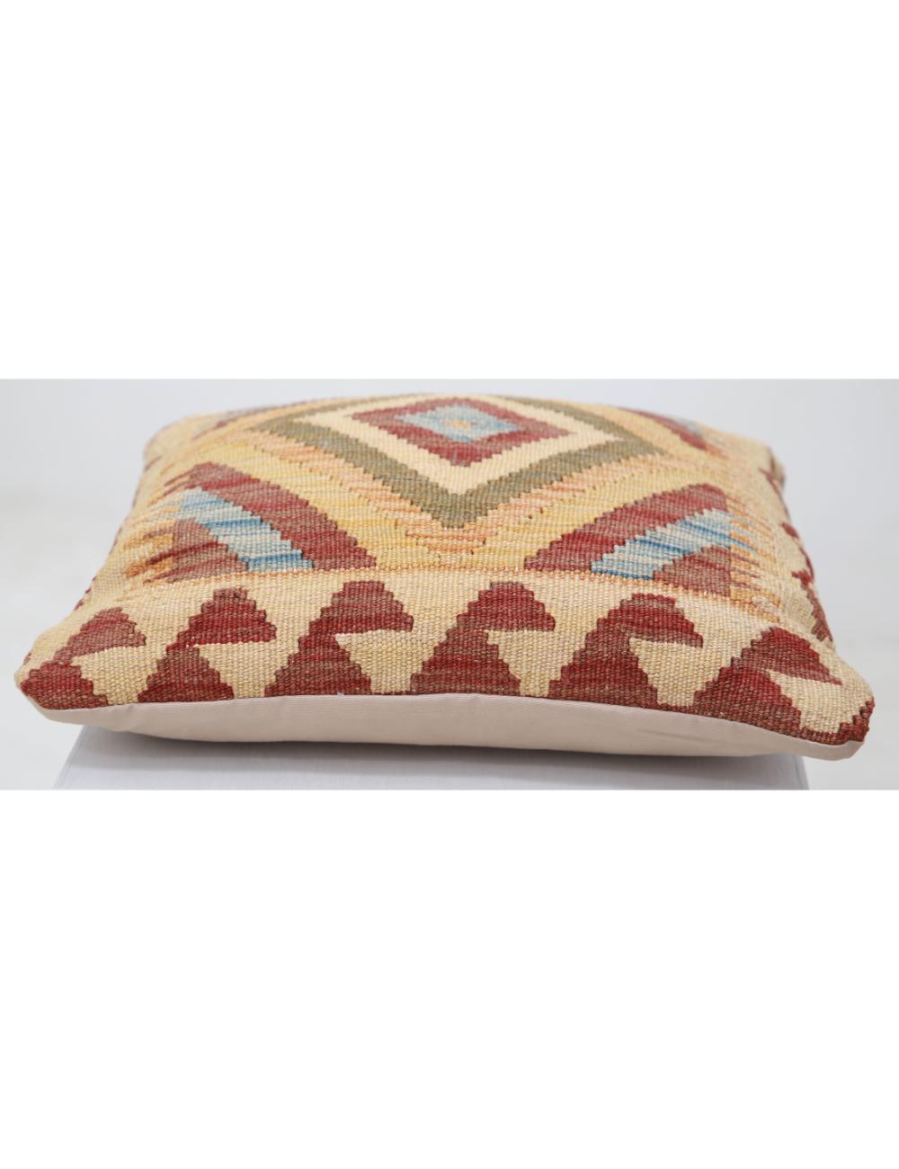 Hand Woven Tribal  Wool Pillow 1' 5" x 1' 5" - No. AT40299