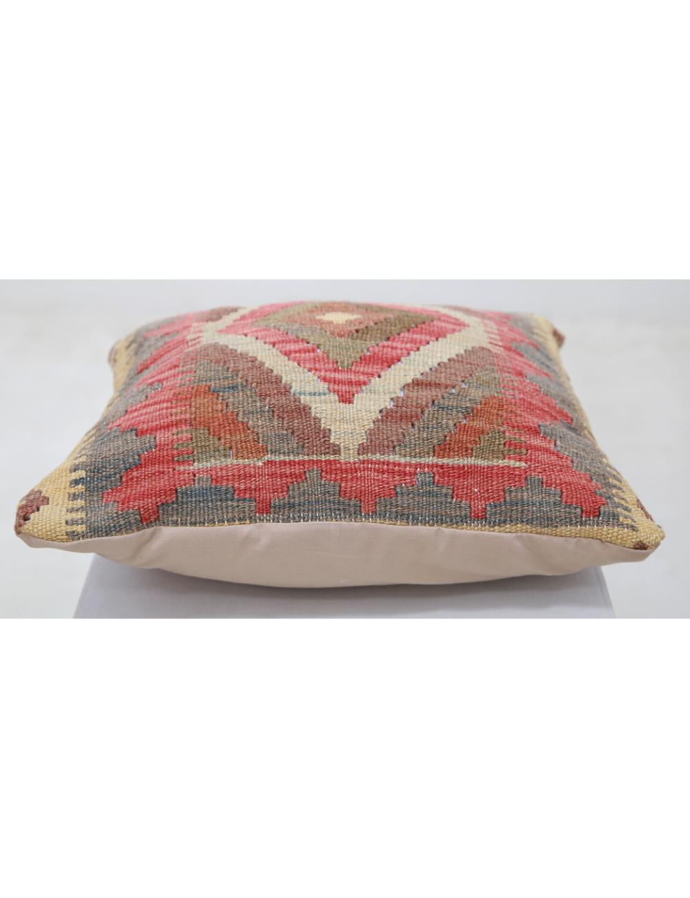 Hand Woven Tribal  Wool Pillow 1' 5" x 1' 5" - No. AT93037