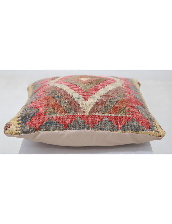 Hand Woven Tribal  Wool Pillow 1' 5" x 1' 5" - No. AT93037