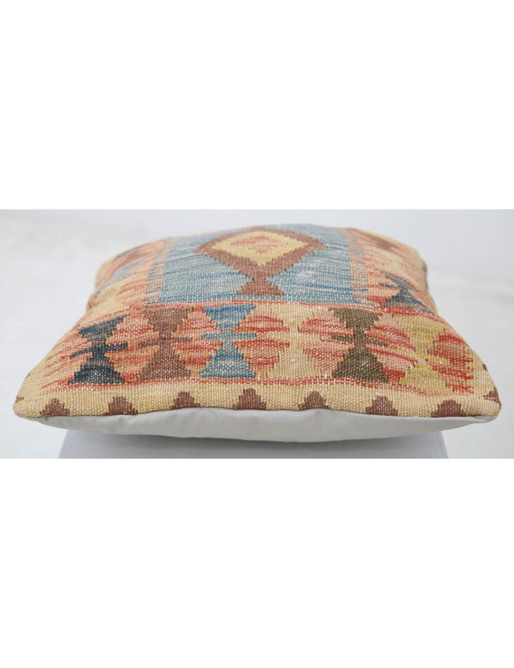 Afghan Tribal Pillow 1' 5" x 1' 5" Hand-Woven detail