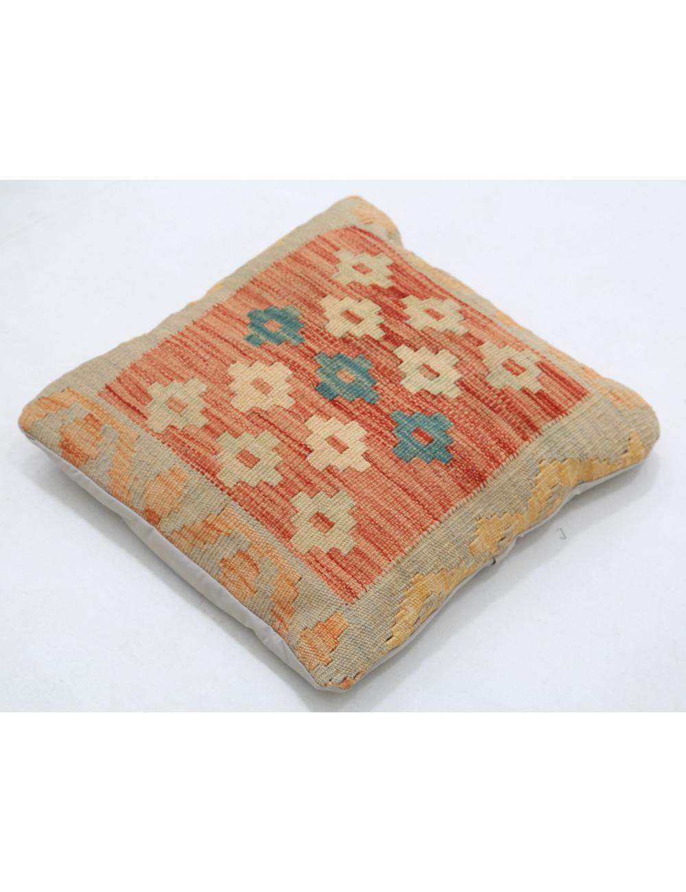 Afghan Tribal Pillow 1' 5" x 1' 5" Hand-Woven detail