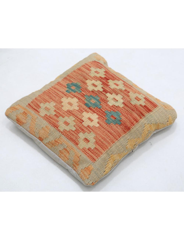 Afghan Tribal Pillow 1' 5" x 1' 5" Hand-Woven detail