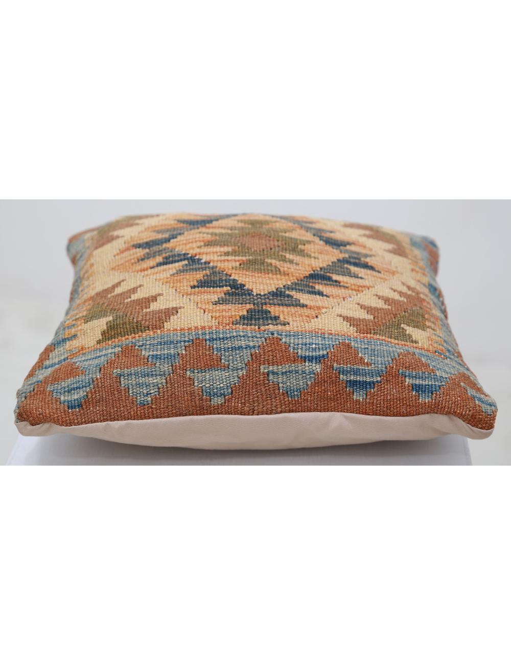 Afghan Tribal Pillow 1' 5" x 1' 5" Hand-Woven detail