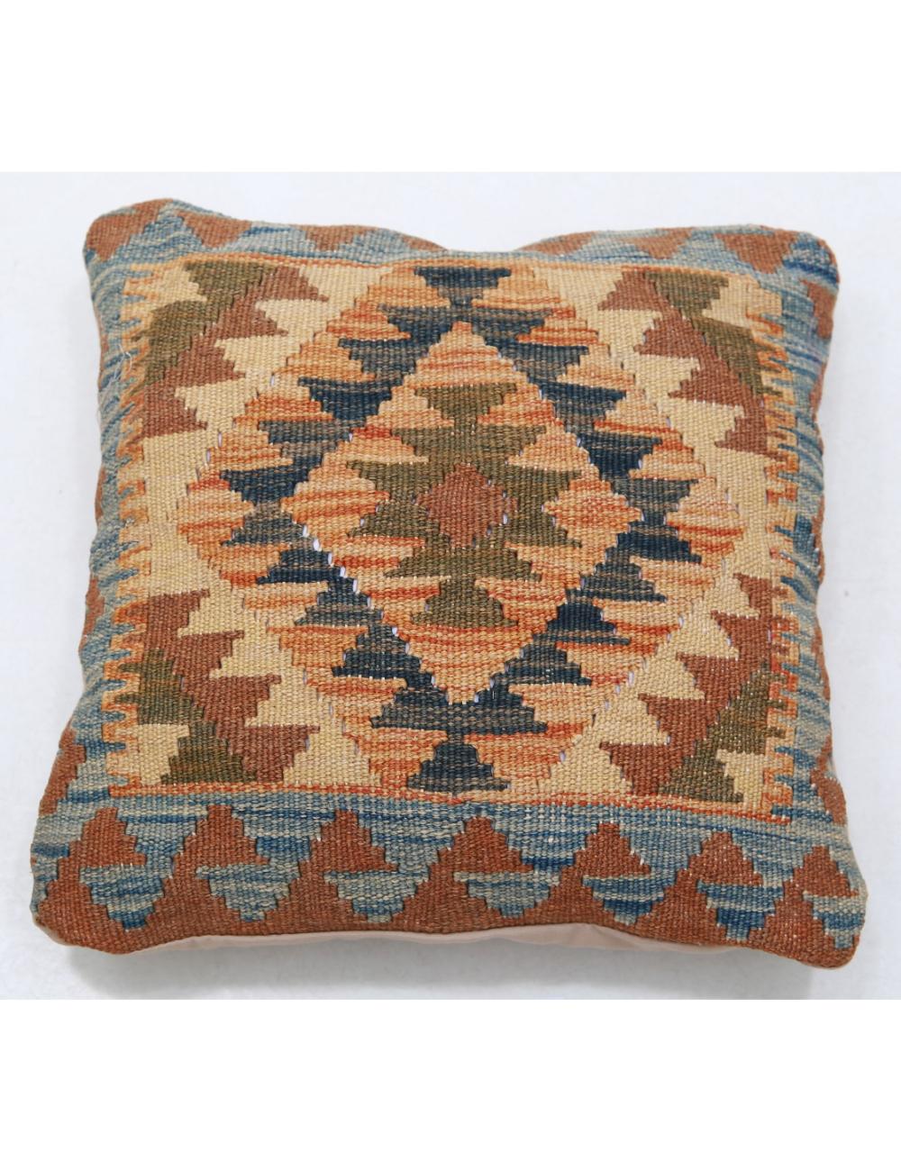 Hand Woven Tribal  Wool Pillow 1' 5" x 1' 5" - No. AT44678