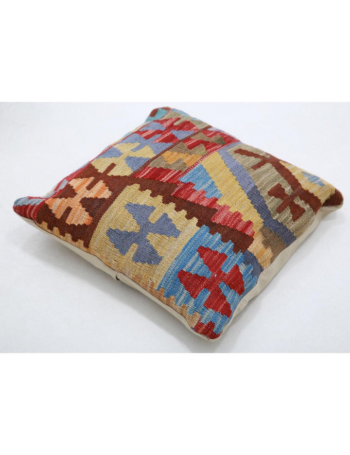 Hand Woven Tribal  Wool Pillow 1' 5" x 1' 5" - No. AT22819