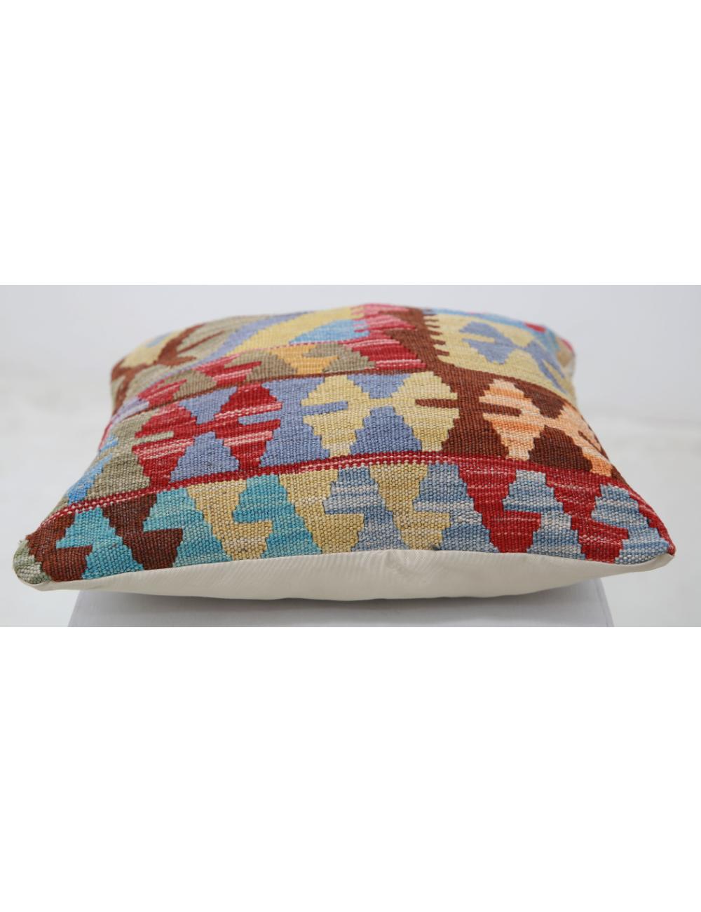 Afghan Tribal Pillow 1' 5" x 1' 5" Hand-Woven detail