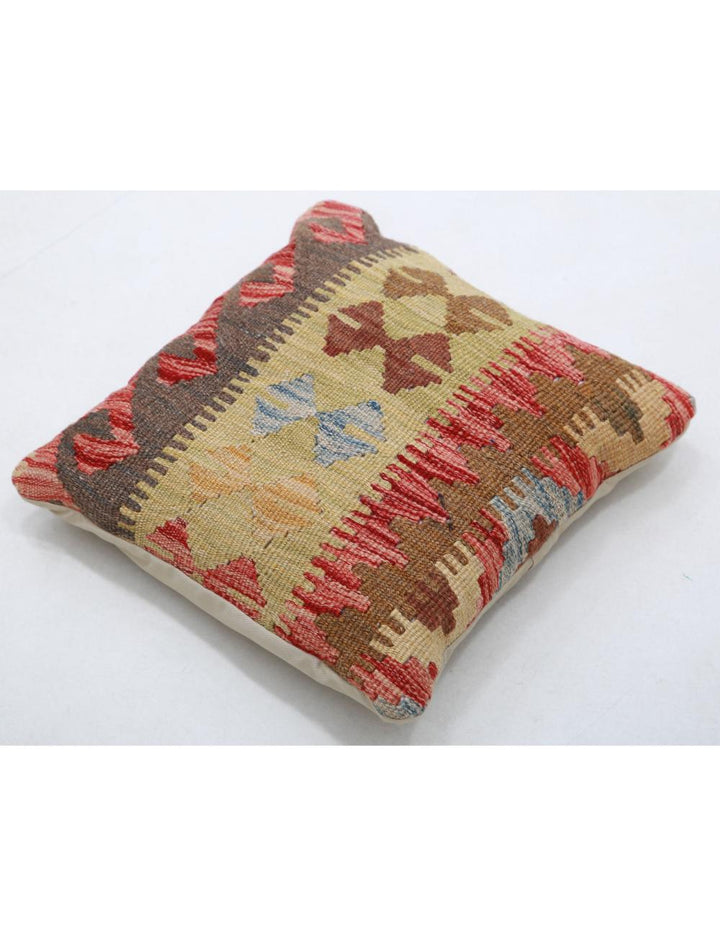 Afghan Tribal Pillow 1' 5" x 1' 5" Hand-Woven detail