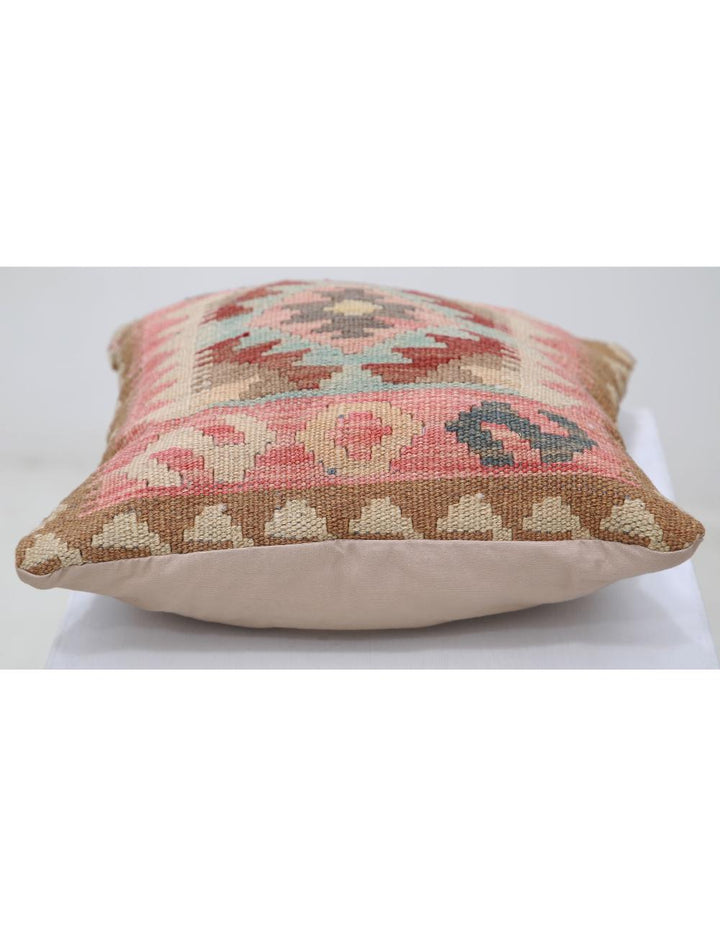 Afghan Tribal Pillow 1' 5" x 1' 5" Hand-Woven detail