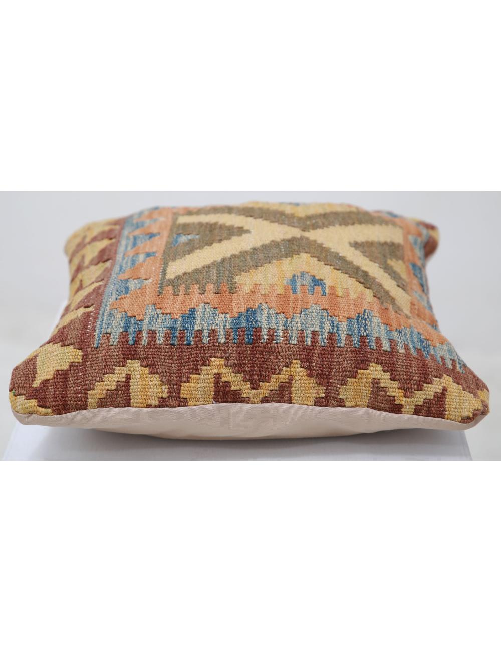 Afghan Tribal Pillow 1' 5" x 1' 5" Hand-Woven detail
