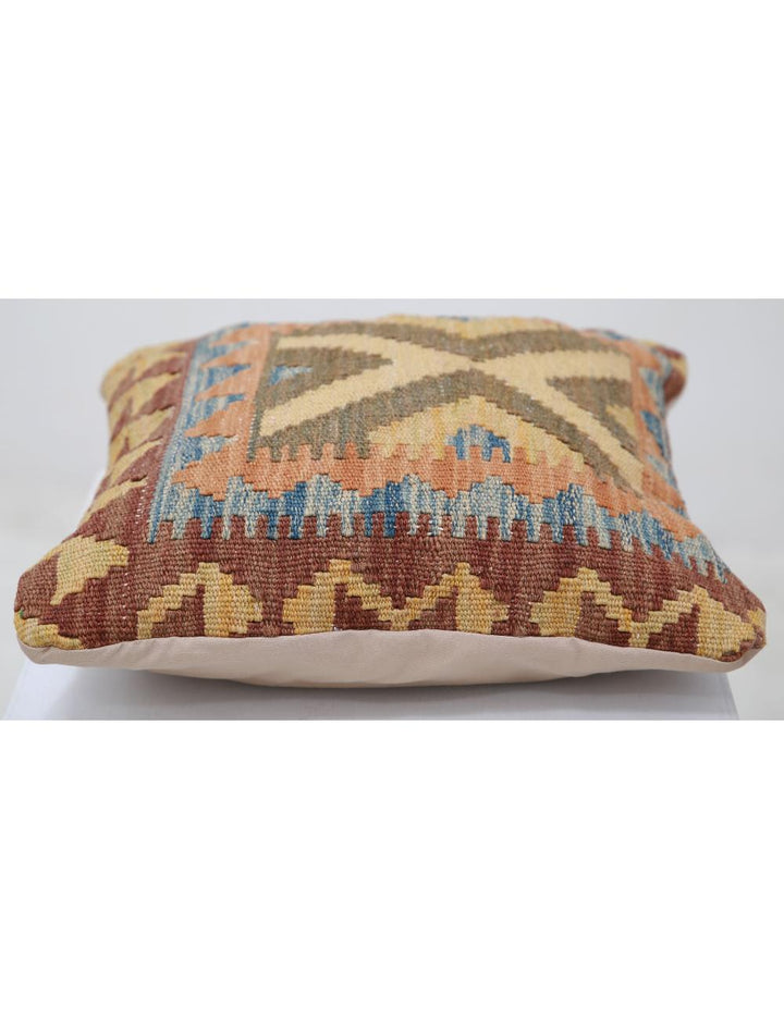 Afghan Tribal Pillow 1' 5" x 1' 5" Hand-Woven detail