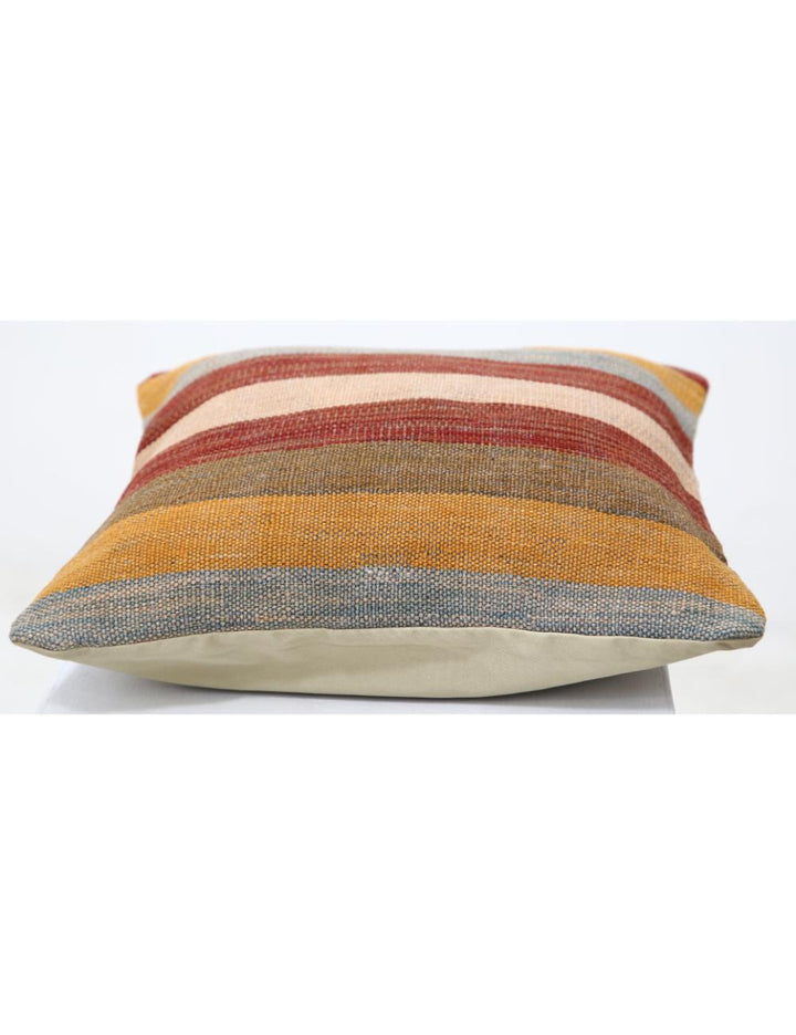 Afghan Tribal Pillow 1' 5" x 1' 5" Hand-Woven detail