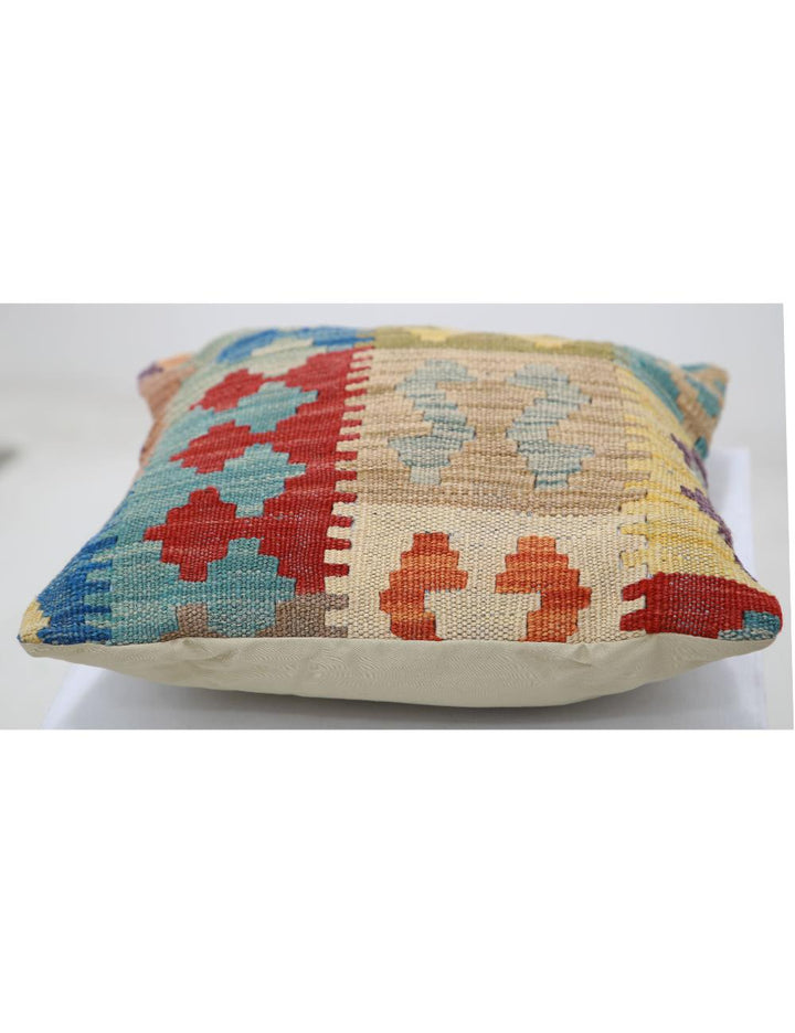 Afghan Tribal Pillow 1' 5" x 1' 5" Hand-Woven detail