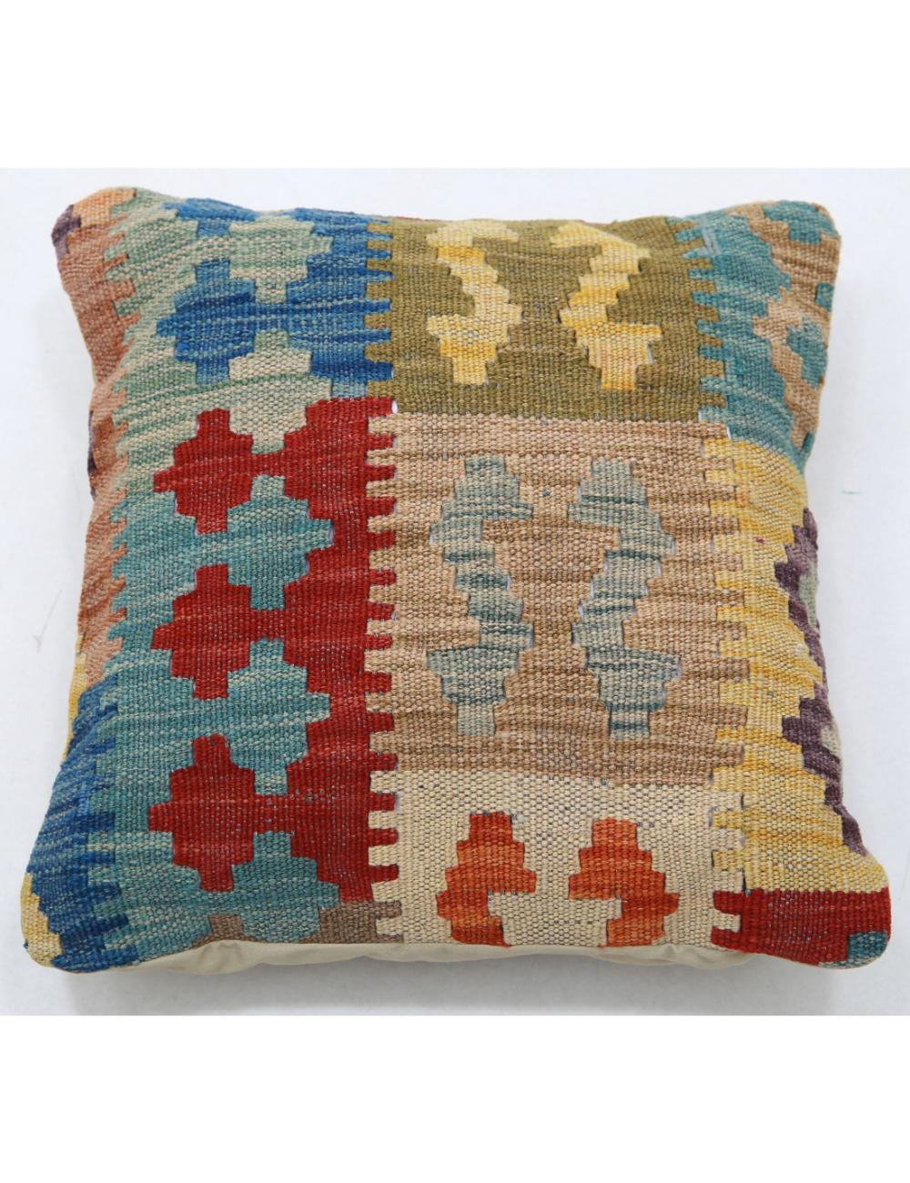 Afghan Tribal Pillow 1' 5" x 1' 5" Hand-Woven