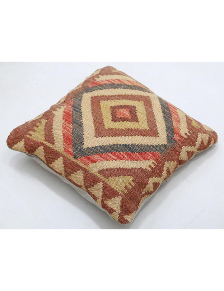 Hand Woven Tribal  Wool Pillow 1' 5" x 1' 5" - No. AT99499
