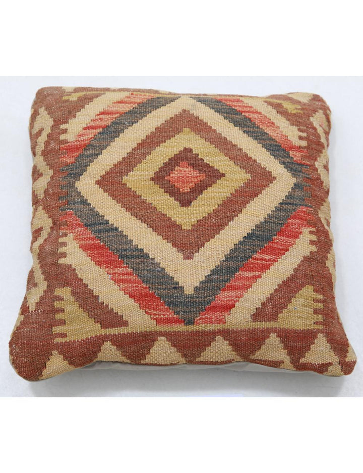 Hand Woven Tribal  Wool Pillow 1' 5" x 1' 5" - No. AT99499