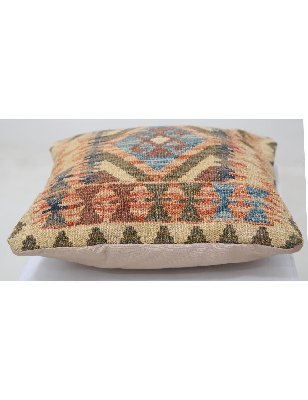 Hand Woven Tribal  Wool Pillow 1' 5" x 1' 5" - No. AT22287