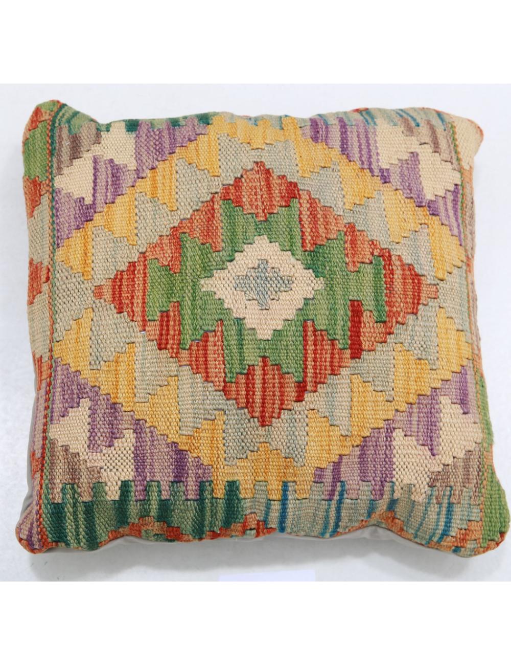 Afghan Tribal Pillow 1' 5" x 1' 5" Hand-Woven