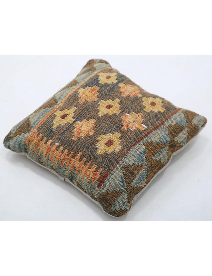 Afghan Tribal Pillow 1' 5" x 1' 5" Hand-Woven detail