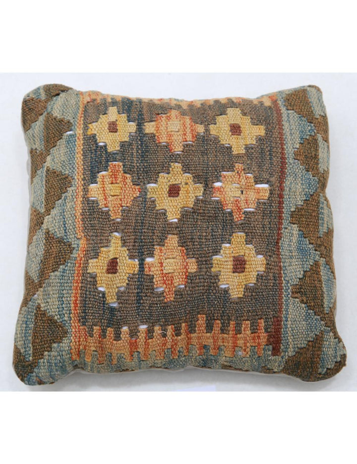 Afghan Tribal Pillow 1' 5" x 1' 5" Hand-Woven