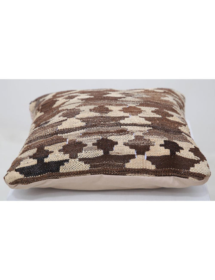 Afghan Tribal Pillow 1' 5" x 1' 5" Hand-Woven detail