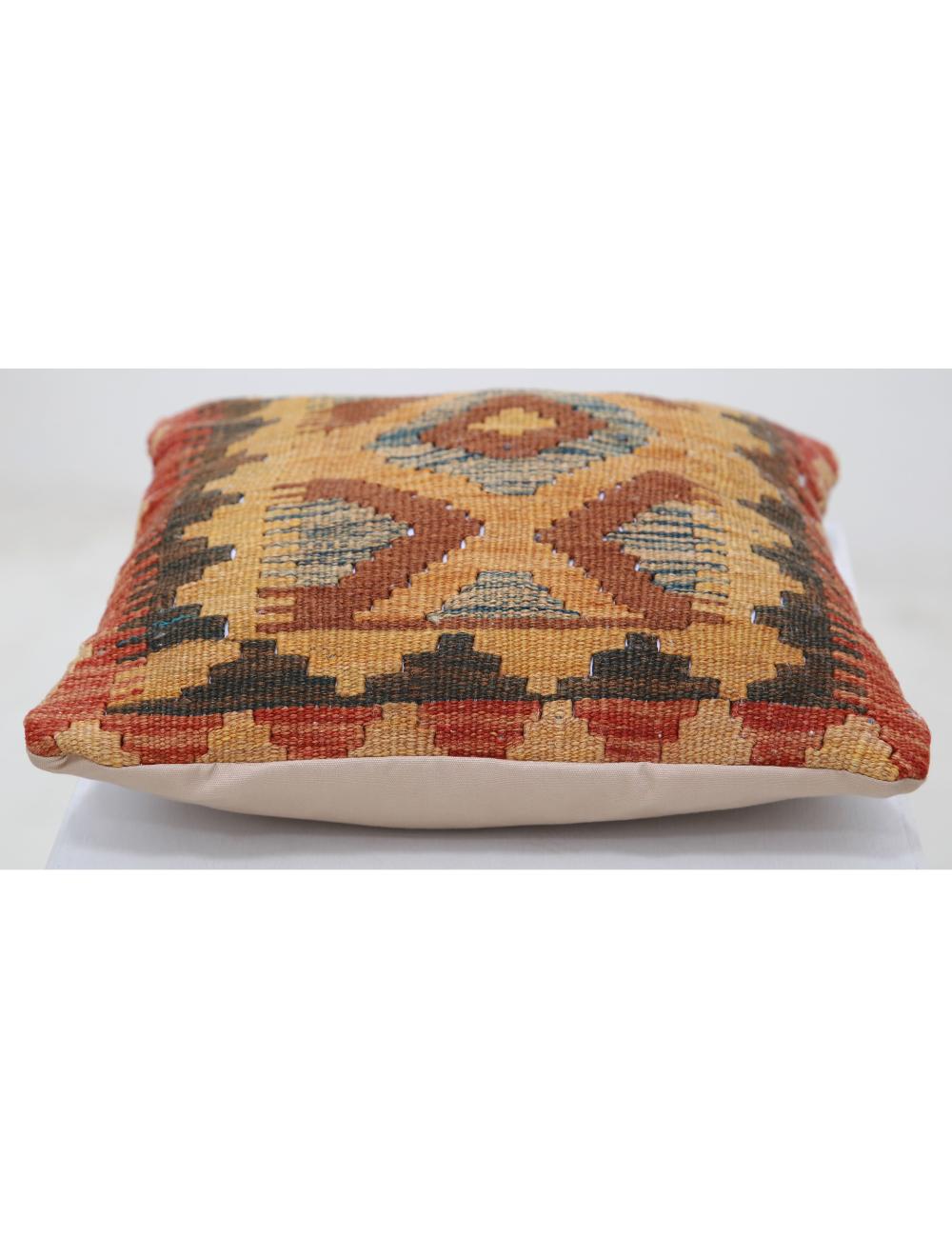 Afghan Tribal Pillow 1' 5" x 1' 5" Hand-Woven detail