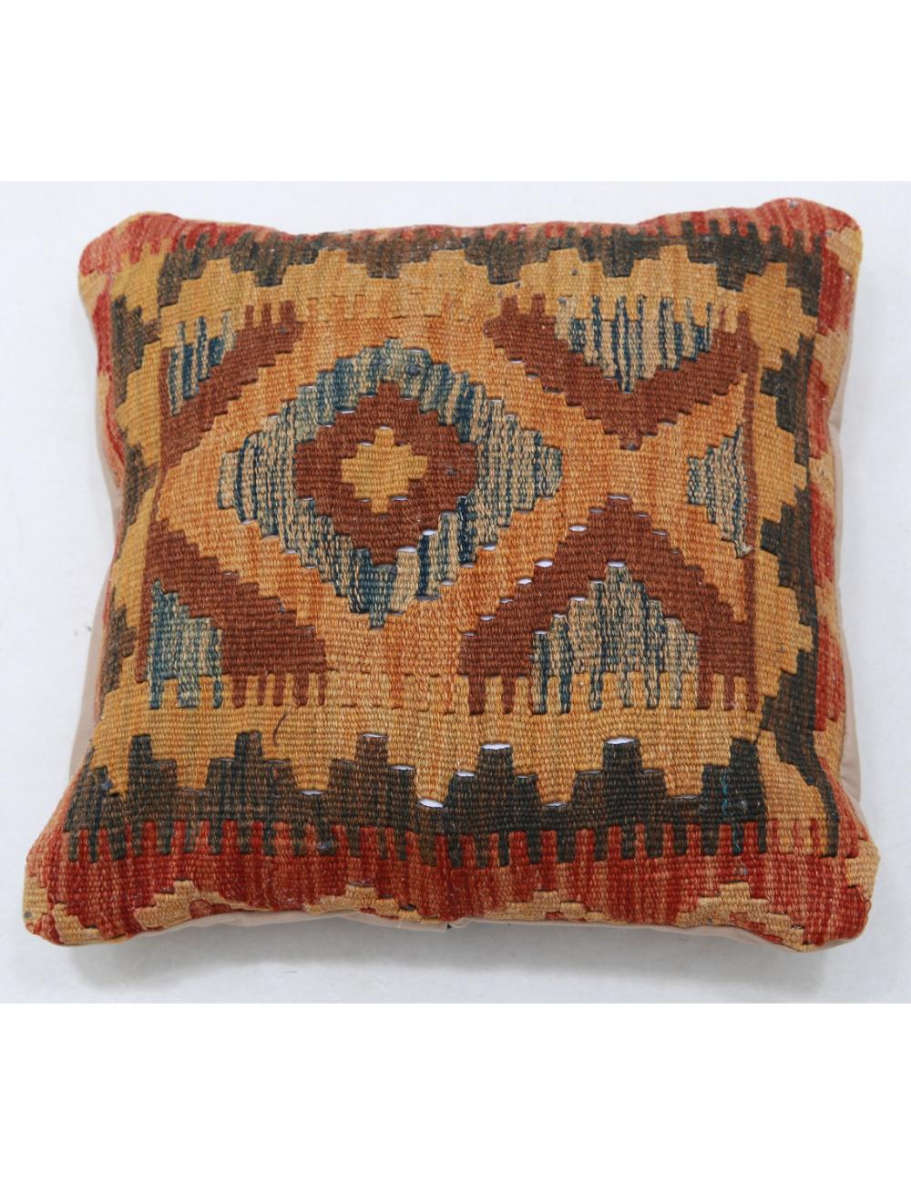 Afghan Tribal Pillow 1' 5" x 1' 5" Hand-Woven