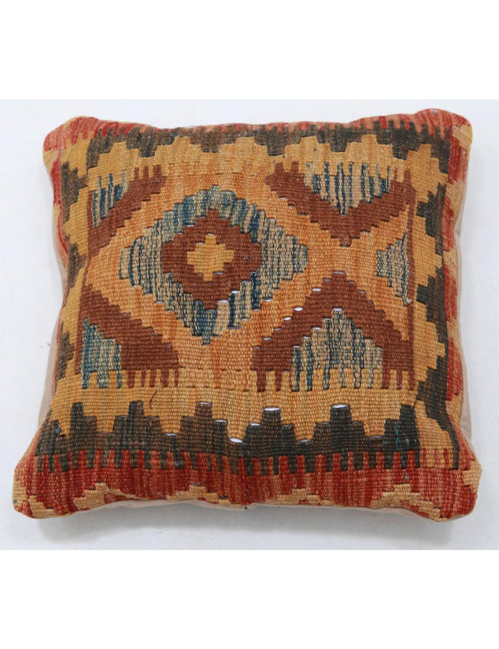Afghan Tribal Pillow 1' 5" x 1' 5" Hand-Woven