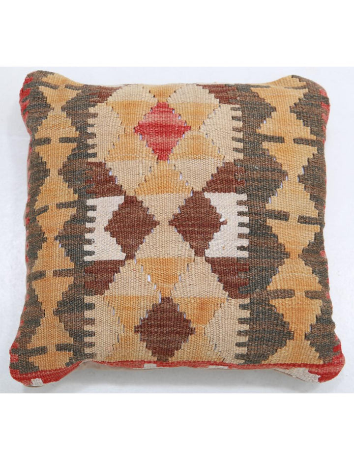 Hand Woven Tribal  Wool Pillow 1' 5" x 1' 5" - No. AT95942