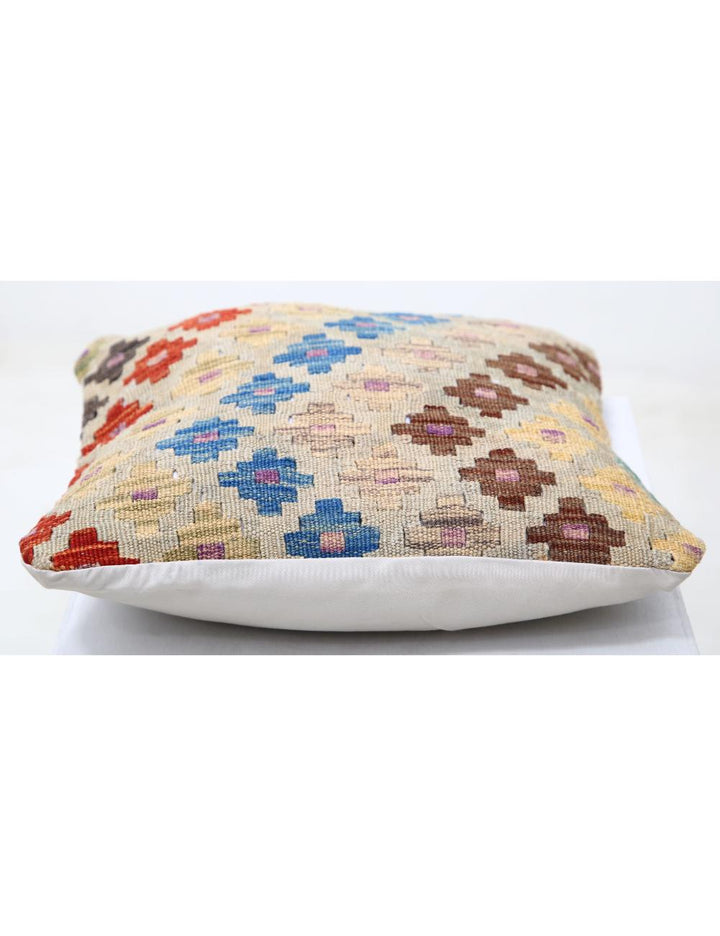 Afghan Tribal Pillow 1' 5" x 1' 5" Hand-Woven detail