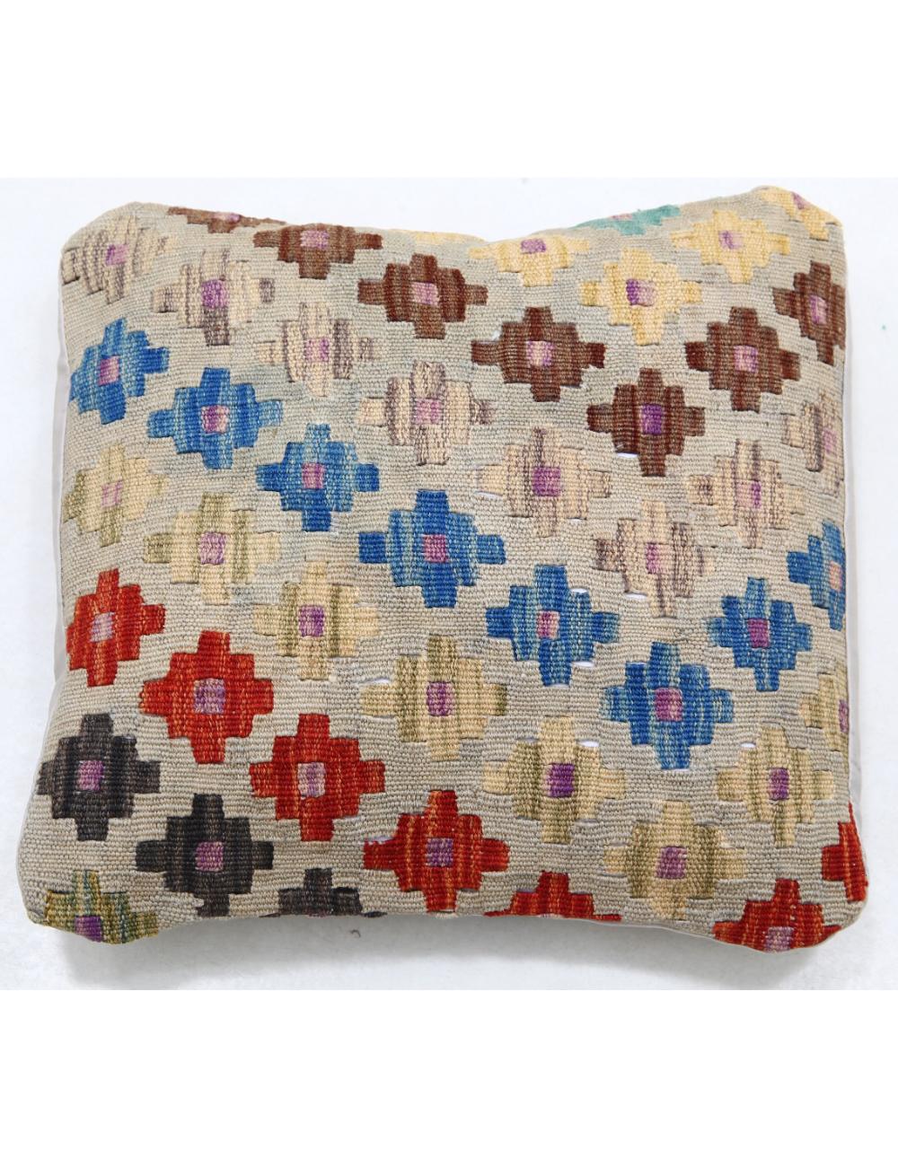 Afghan Tribal Pillow 1' 5" x 1' 5" Hand-Woven
