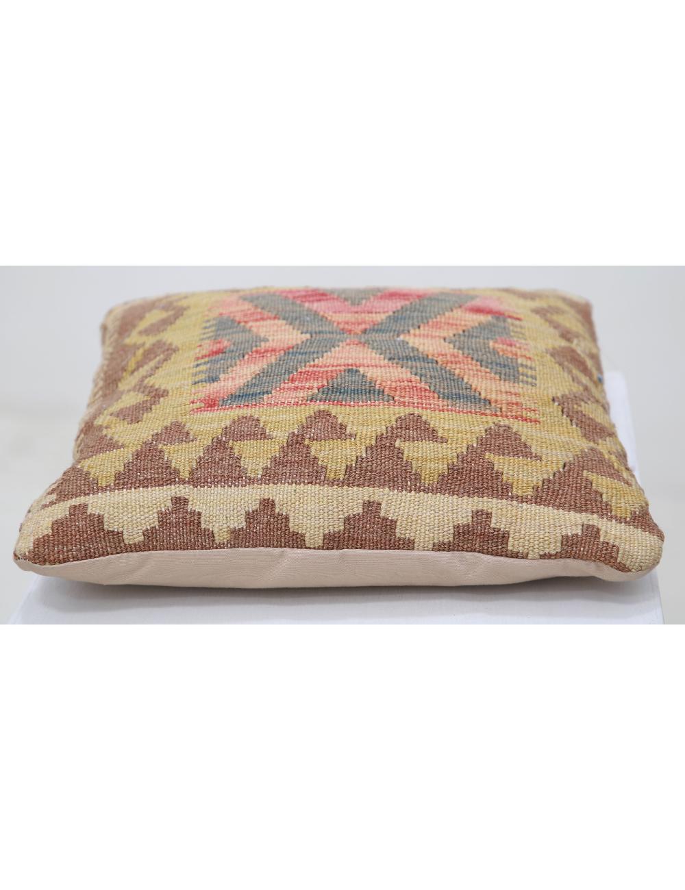Afghan Tribal Pillow 1' 5" x 1' 5" Hand-Woven detail