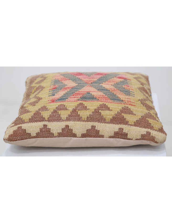 Afghan Tribal Pillow 1' 5" x 1' 5" Hand-Woven detail