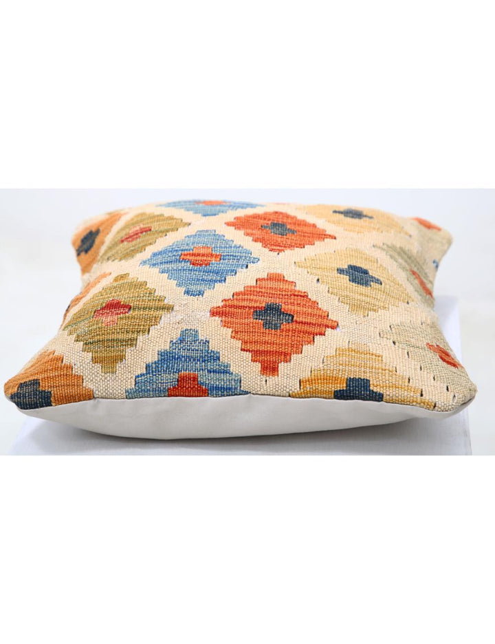 Hand Woven Tribal  Wool Pillow 1' 5" x 1' 5" - No. AT17015