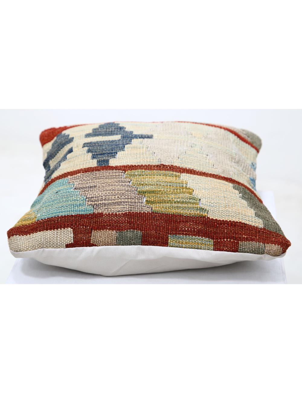 Afghan Tribal Pillow 1' 5" x 1' 5" Hand-Woven detail