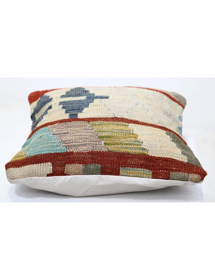 Afghan Tribal Pillow 1' 5" x 1' 5" Hand-Woven detail