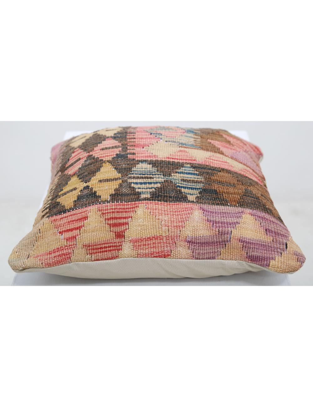Afghan Tribal Pillow 1' 5" x 1' 5" Hand-Woven detail