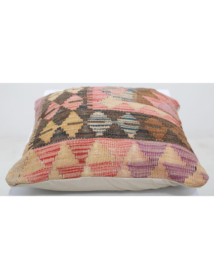 Afghan Tribal Pillow 1' 5" x 1' 5" Hand-Woven detail