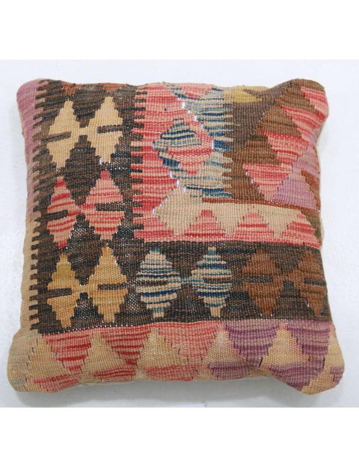 Afghan Tribal Pillow 1' 5" x 1' 5" Hand-Woven