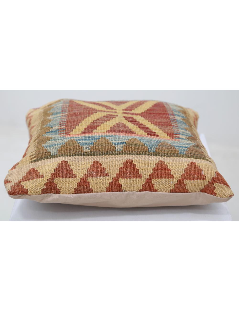 Hand Woven Tribal  Wool Pillow 1' 5" x 1' 5" - No. AT94970
