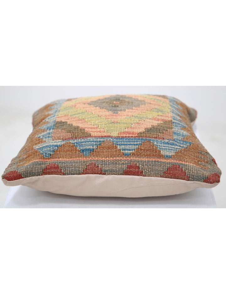 Afghan Tribal Pillow 1' 5" x 1' 5" Hand-Woven detail