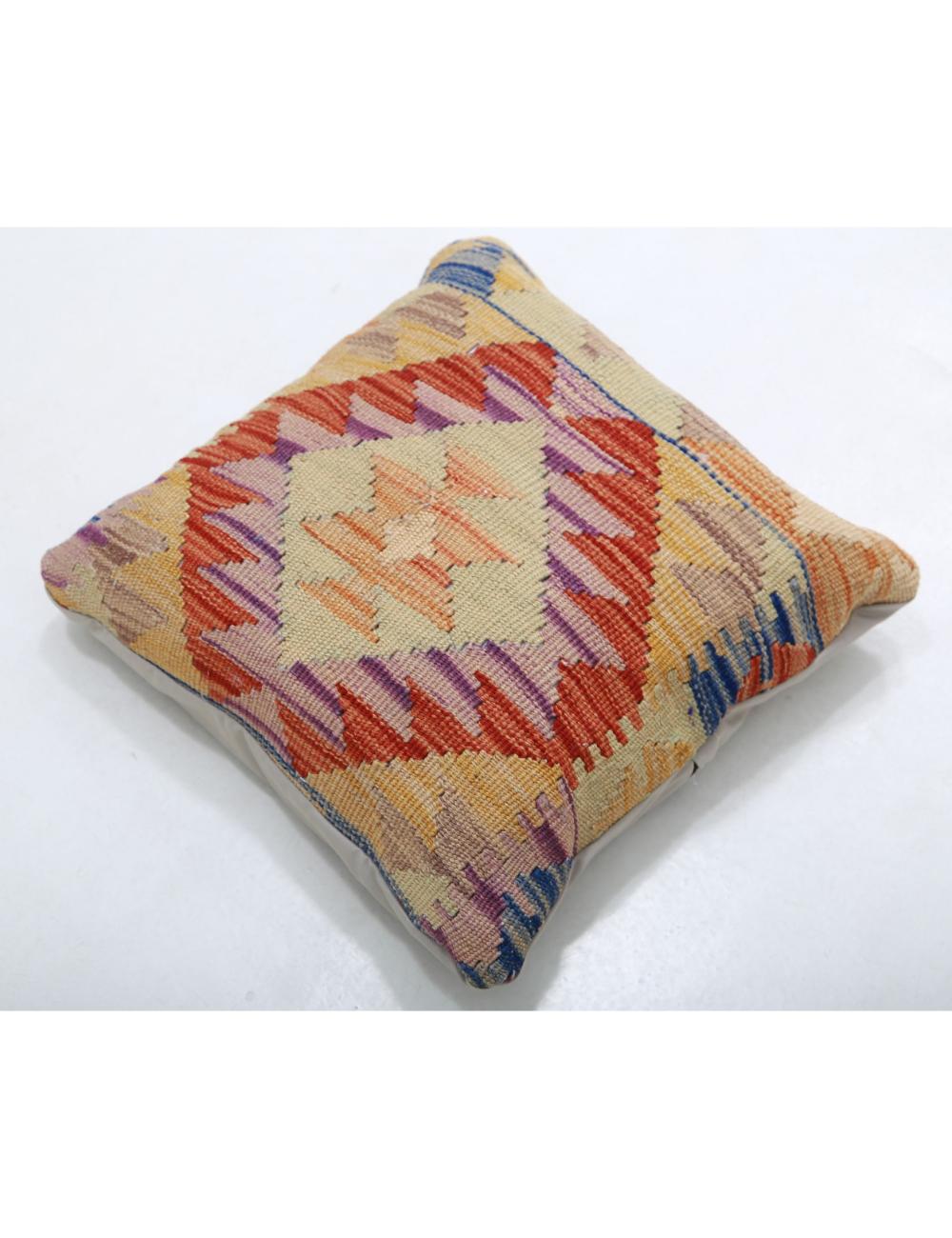 Afghan Tribal Pillow 1' 5" x 1' 5" Hand-Woven detail