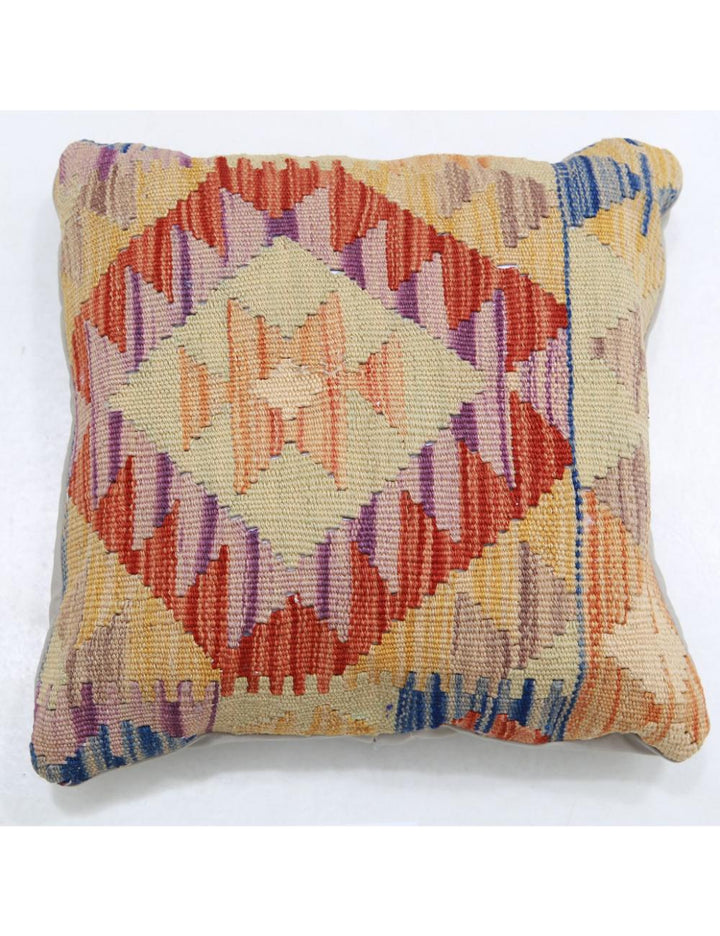 Hand Woven Tribal  Wool Pillow 1' 5" x 1' 5" - No. AT20260