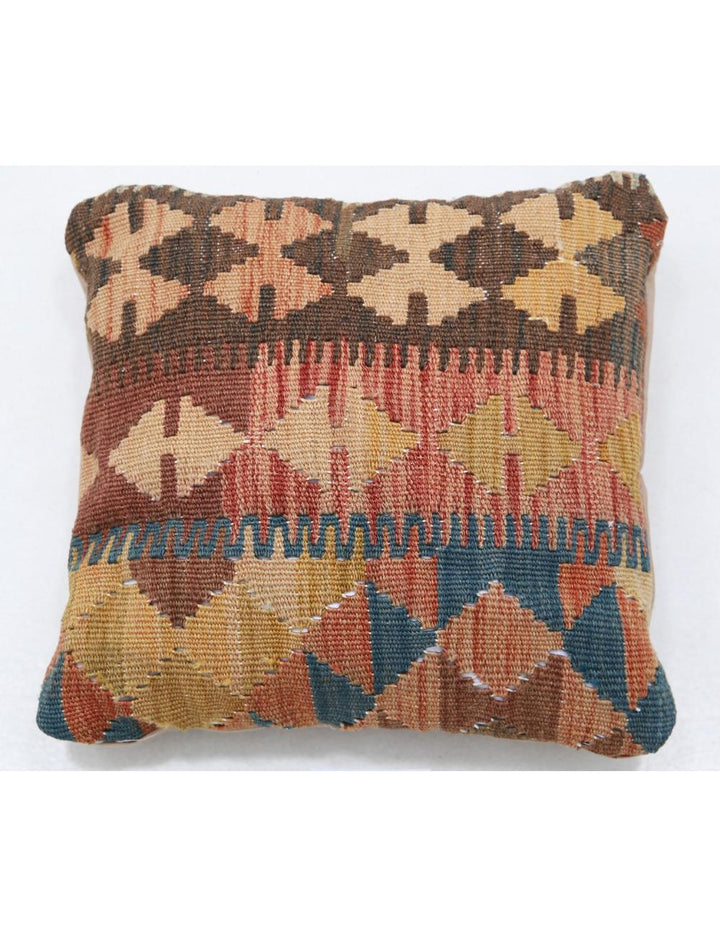 Hand Woven Tribal  Wool Pillow 1' 5" x 1' 5" - No. AT35292