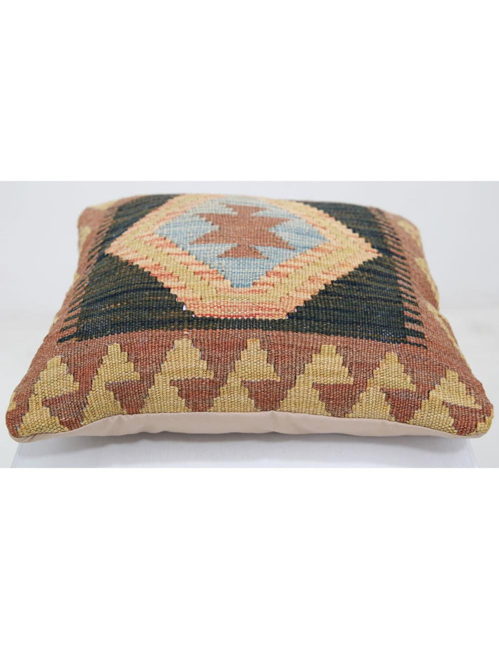 Afghan Tribal Pillow 1' 5" x 1' 5" Hand-Woven detail