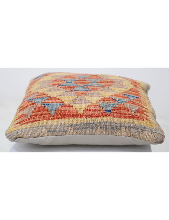 Afghan Tribal Pillow 1' 5" x 1' 5" Hand-Woven detail