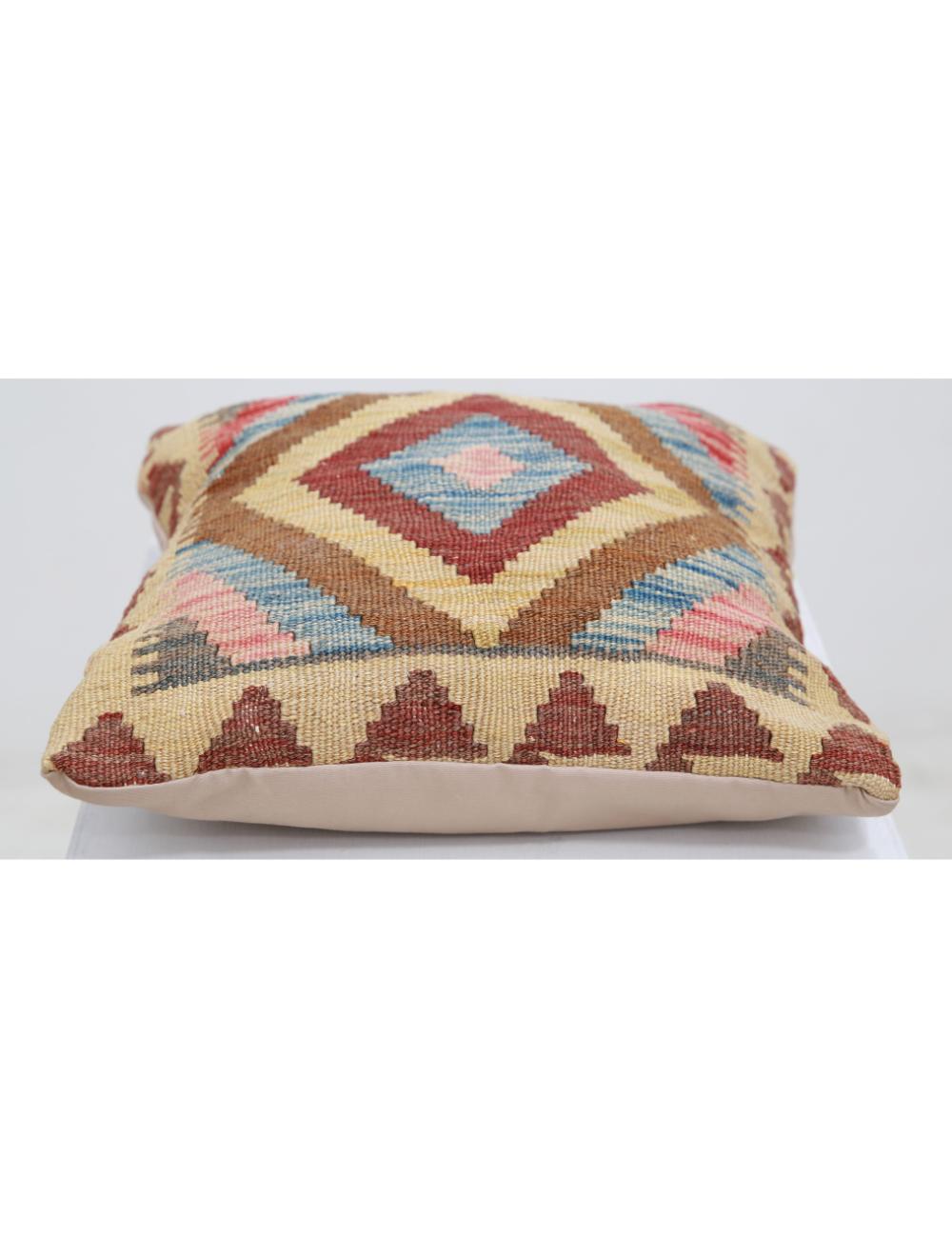 Afghan Tribal Pillow 1' 5" x 1' 5" Hand-Woven detail