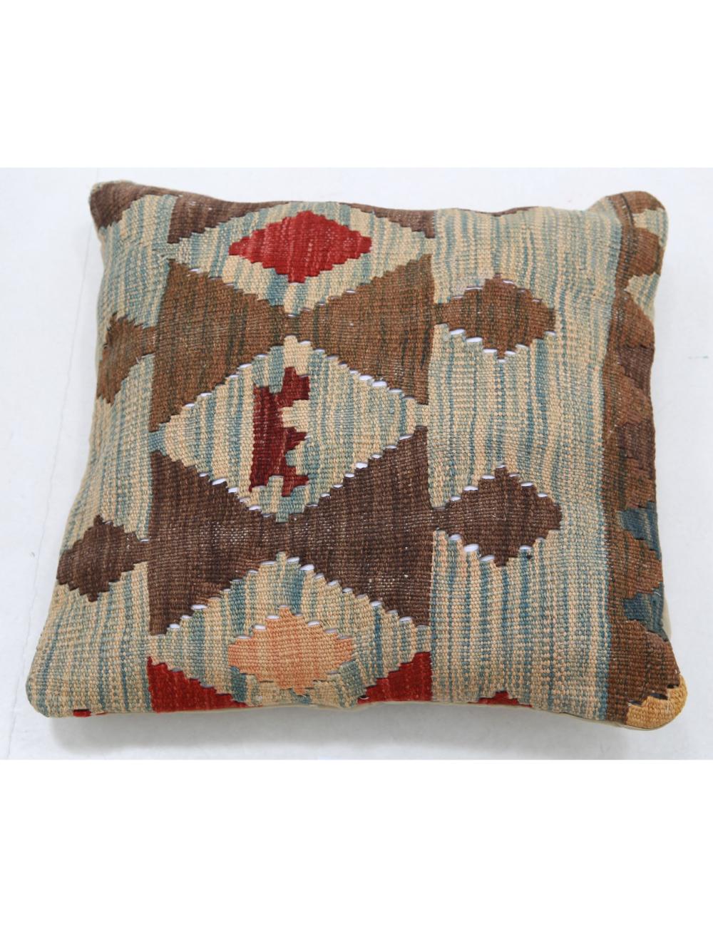 Afghan Tribal Pillow 1' 5" x 1' 5" Hand-Woven