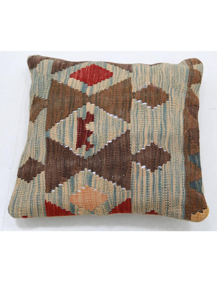 Afghan Tribal Pillow 1' 5" x 1' 5" Hand-Woven